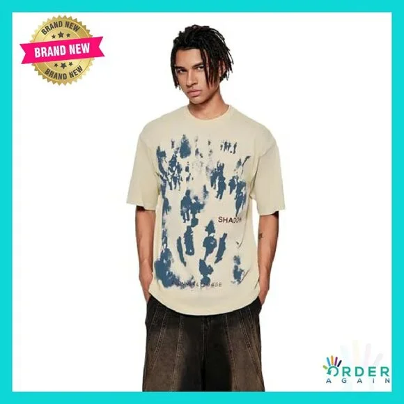 Oversized Graphic Tee Y2K Vintage Graffiti Tie Dye Streetwear Summer Tops - Picture 3 of 8